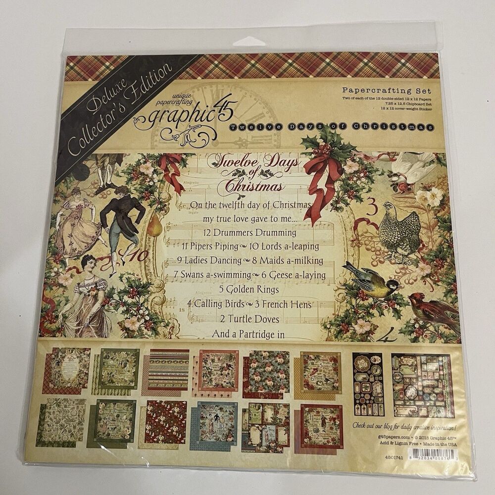 Graphic 45 Twelve Days of Christmas Deluxe Collector's Edition SEALED Retired